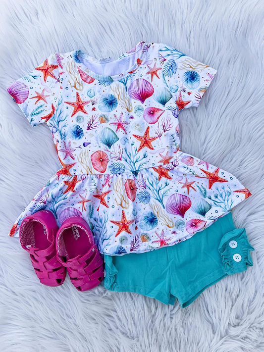 presale  Starfish seaweed shell short-sleeved set
