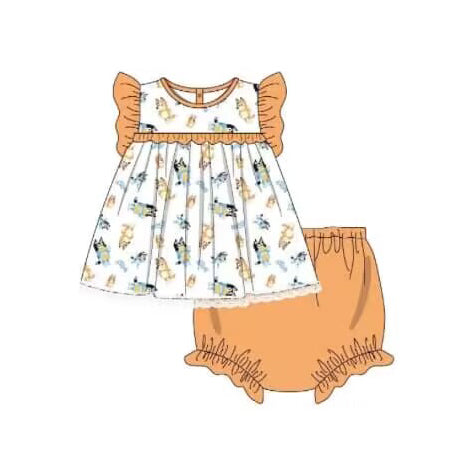 preorder GBO0380 Orange lace flying sleeve briefs suit