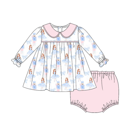 presale GBO0422 Christmas pink doll collar white long-sleeved briefs suit