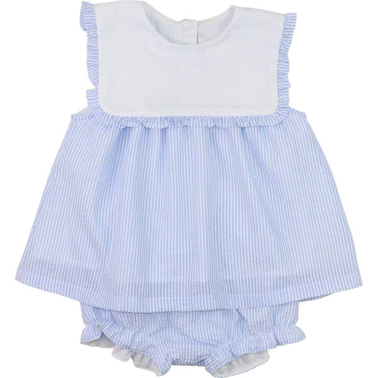 presale GBO0475 Baby Girls Blue Stripe Sleeveless Tunic Bummies Set D 3.19