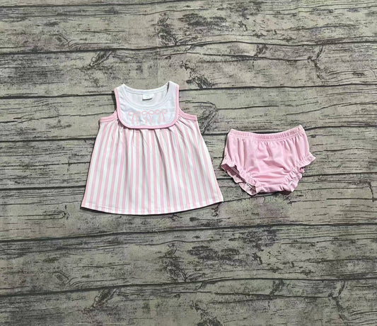 presale GBO0476 Baby Girls Pink Sleeveless Bows Tunic Bummies Set D 3.28
