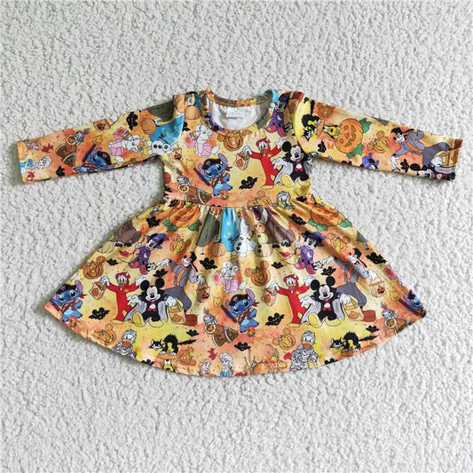 GLD0015 Halloween cartoon long sleeve dress