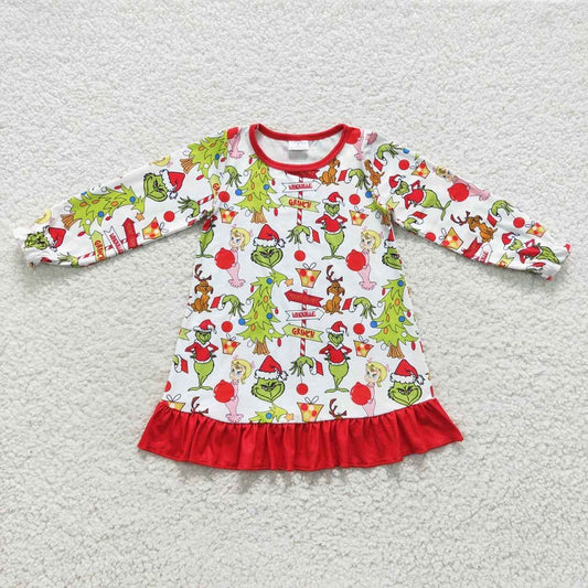 GLD0299 girl's christmas long sleeve dress