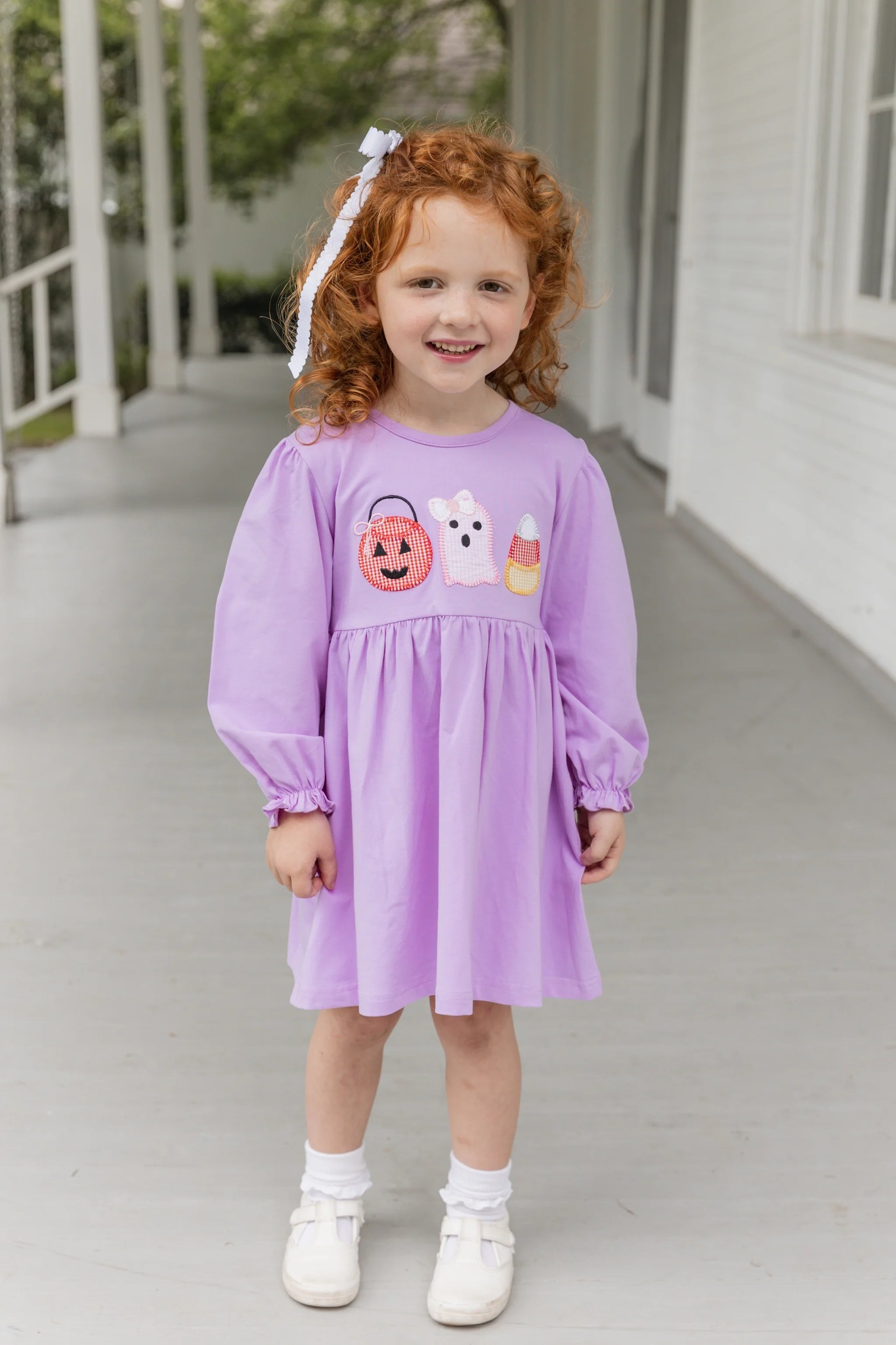 presale GLD0575 Pumpkin Candy Purple Long Sleeve Dress
