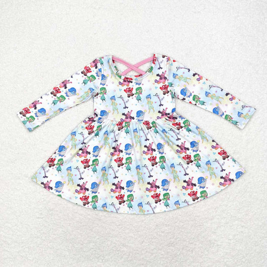 GLD0666 Cartoon colorful long sleeve dress