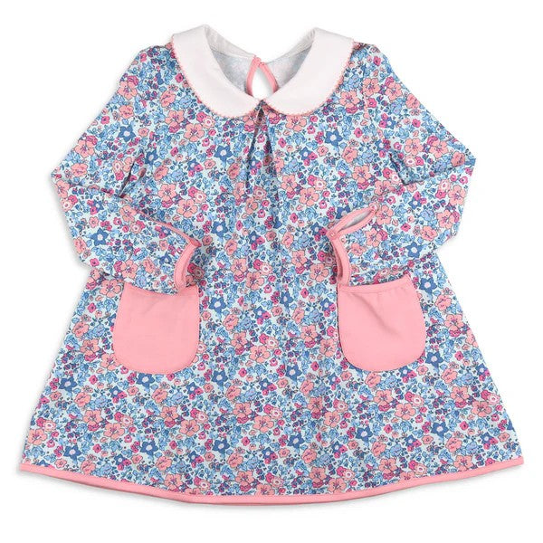 presale GLD0801 Pink Pocket Long Sleeve Dress with Floral Doll Collar  2024 8.6