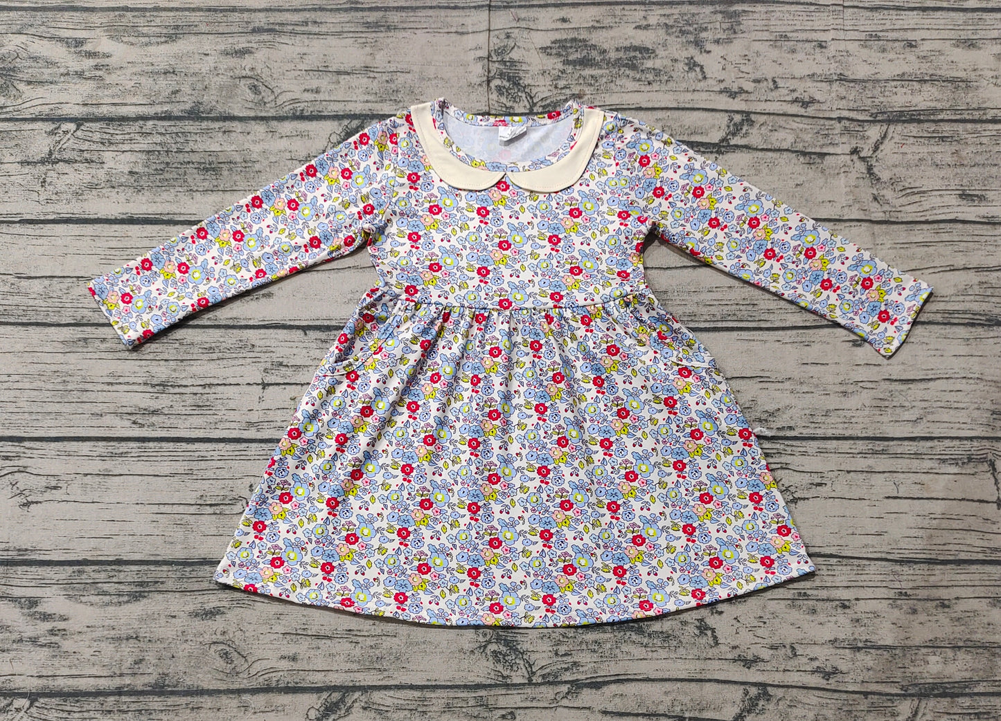 GLD0811  Floral long sleeve dress