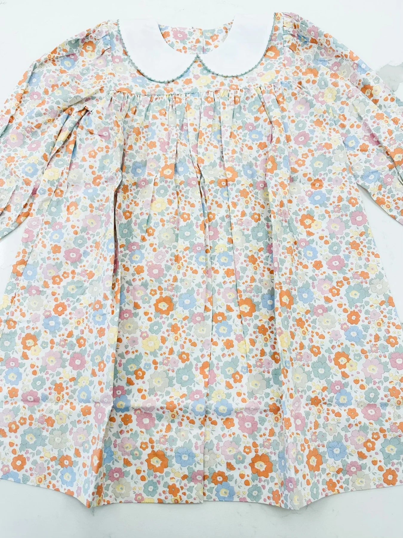 presale GLD0885 Colorful flower floral doll collar long sleeve dress  2024 9.7