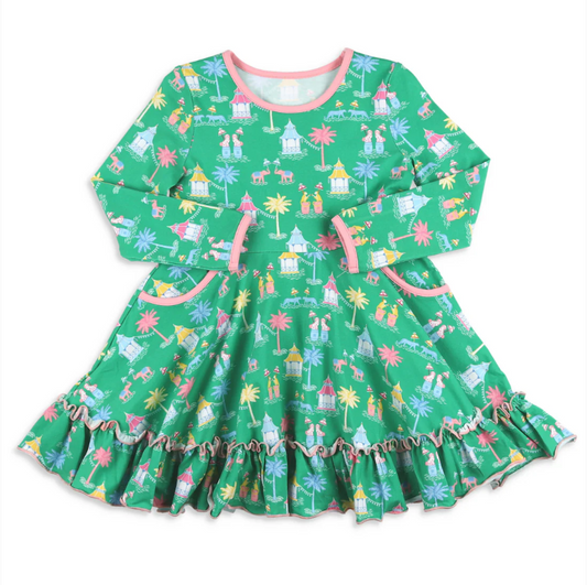 presale GLD0926   Circus green long-sleeved dress  2024 9.14