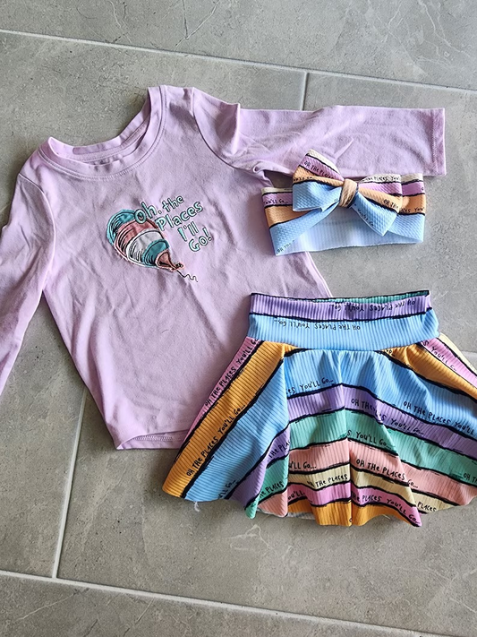 presale GLD0965 Purple long-sleeved colorful striped skirt suit  2024 10.10