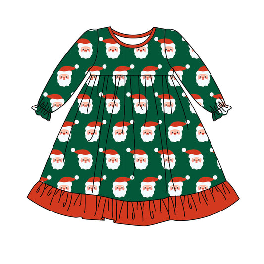 presale GLD1140 Santa Claus Red Lace Green Long Sleeve Dress D 6.16