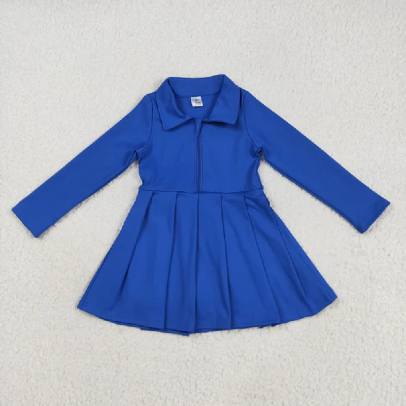 Sibling Baby Girls Colorful Long Sleeves Zipper Shorts Yoga Activity Knee Length Dresses  D 8.2