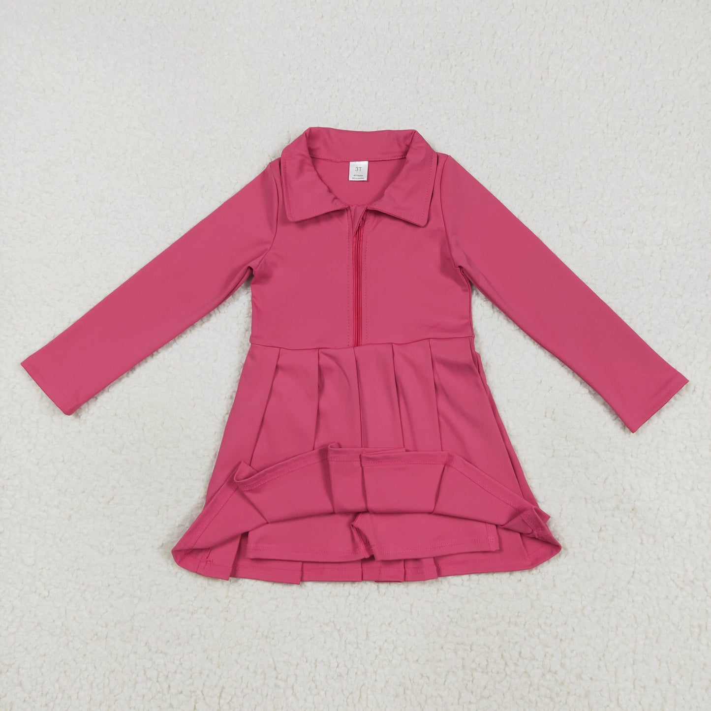 GLD1146 Baby Girls Watermelon Long Sleeves Zipper Knee Length Dresses D 7.21