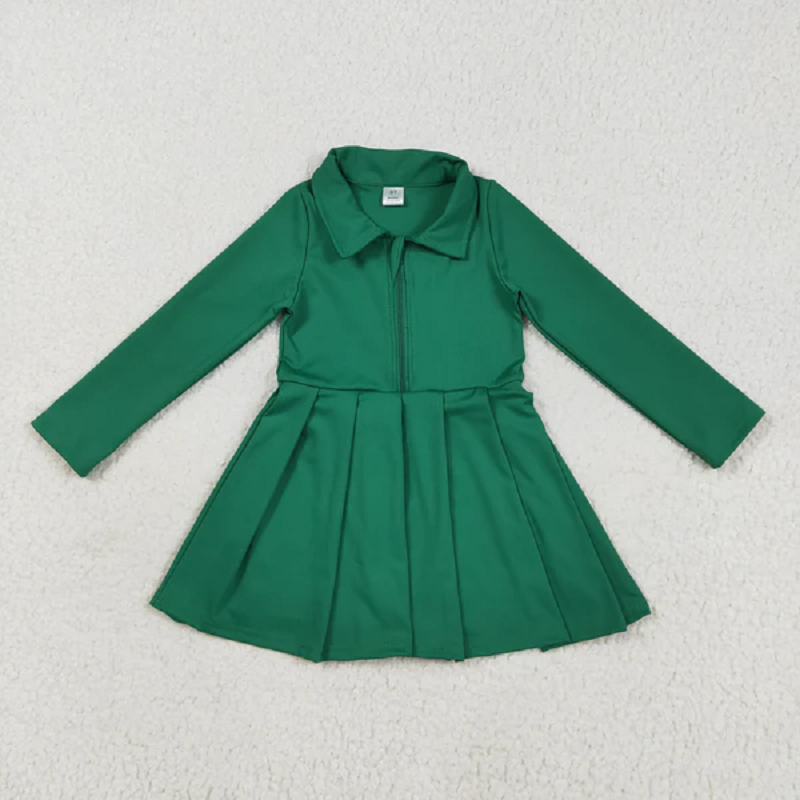 Sibling Baby Girls Colorful Long Sleeves Zipper Shorts Yoga Activity Knee Length Dresses  D 8.2