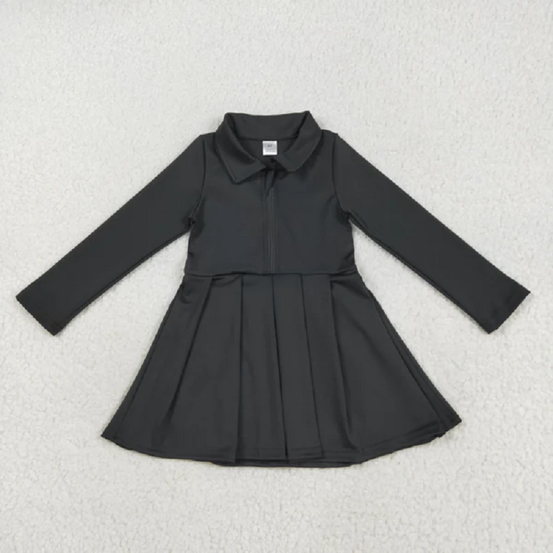 Sibling Baby Girls Colorful Long Sleeves Zipper Shorts Yoga Activity Knee Length Dresses  D 8.2