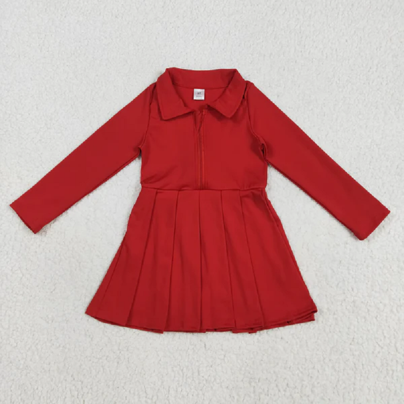Sibling Baby Girls Colorful Long Sleeves Zipper Shorts Yoga Activity Knee Length Dresses  D 8.2