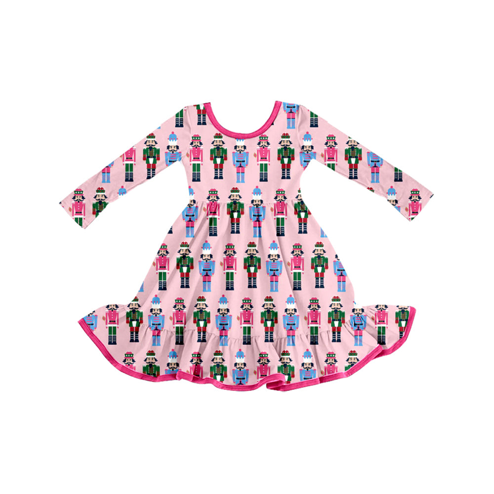 GLD1280 Baby Girls Colorful Soldiers Plaid Knee Length Dresses  D 904