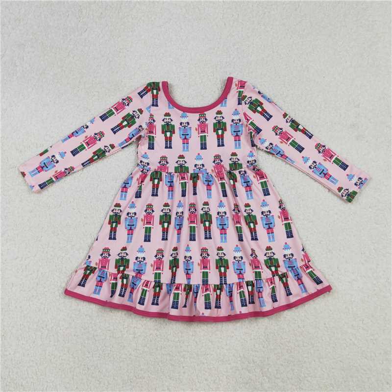 Sibling Baby Boys Girls Soldiers Checked Christmas Ruffle Knee Length Dress Pajamas Se Rompers   D 925