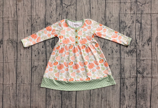 pre order long sleeve fall peach pumpkin dress