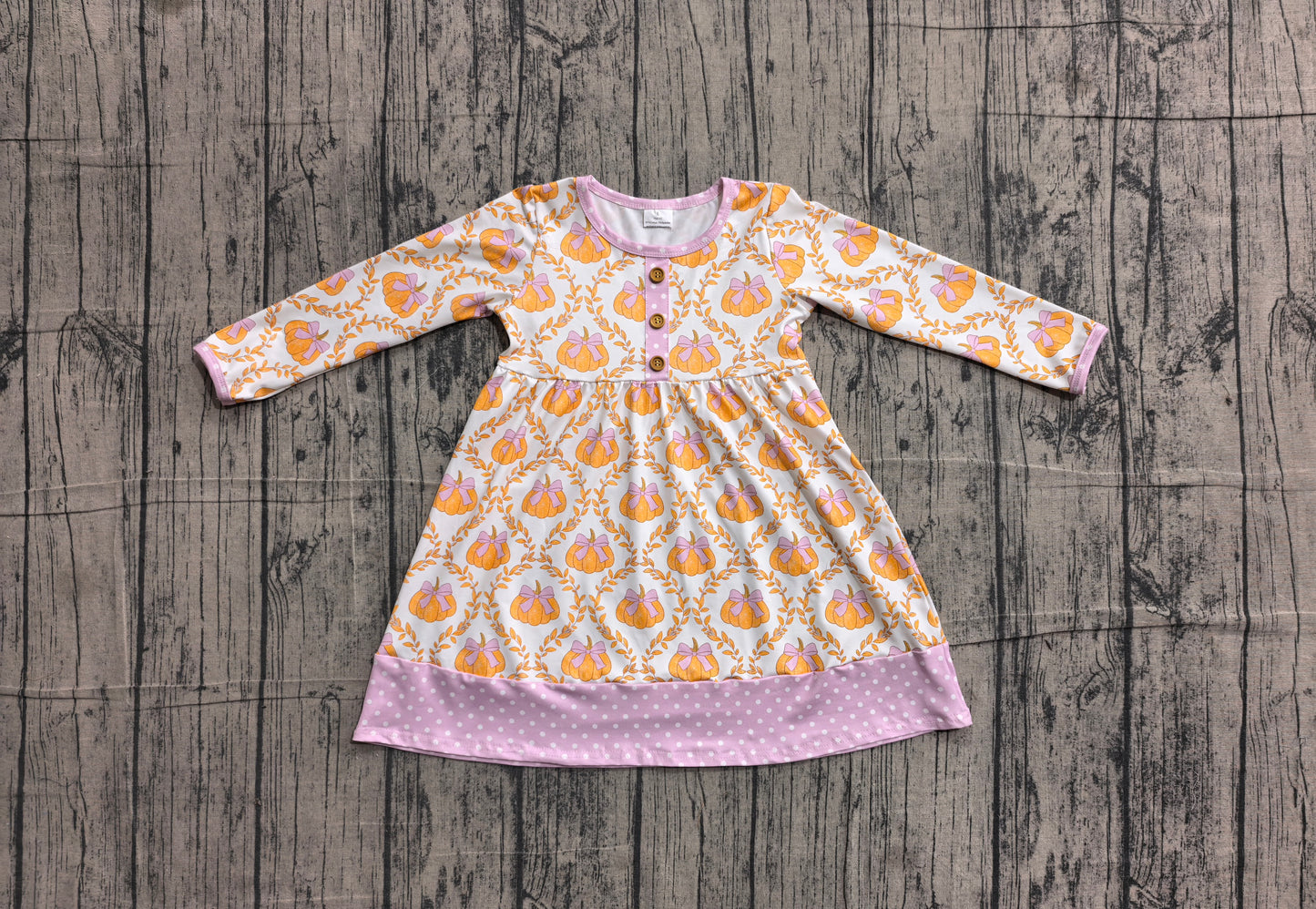 pre order long sleeve fall orange pumpkin dress