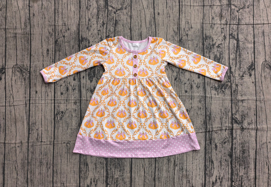pre order long sleeve fall orange pumpkin dress