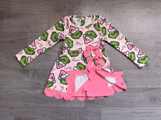 Pre order grinchmas athletic scallop dress