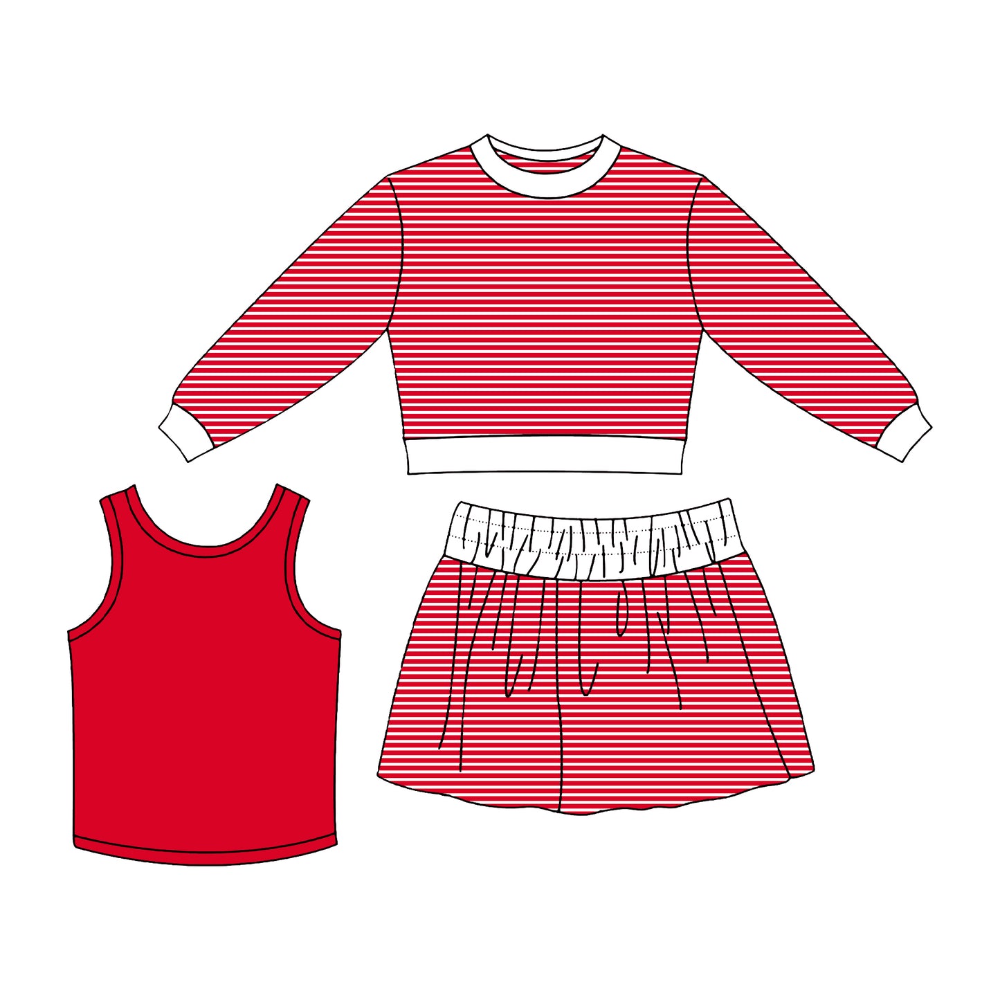 Pre order MOQ 5 EACH athletic 3 pieces set