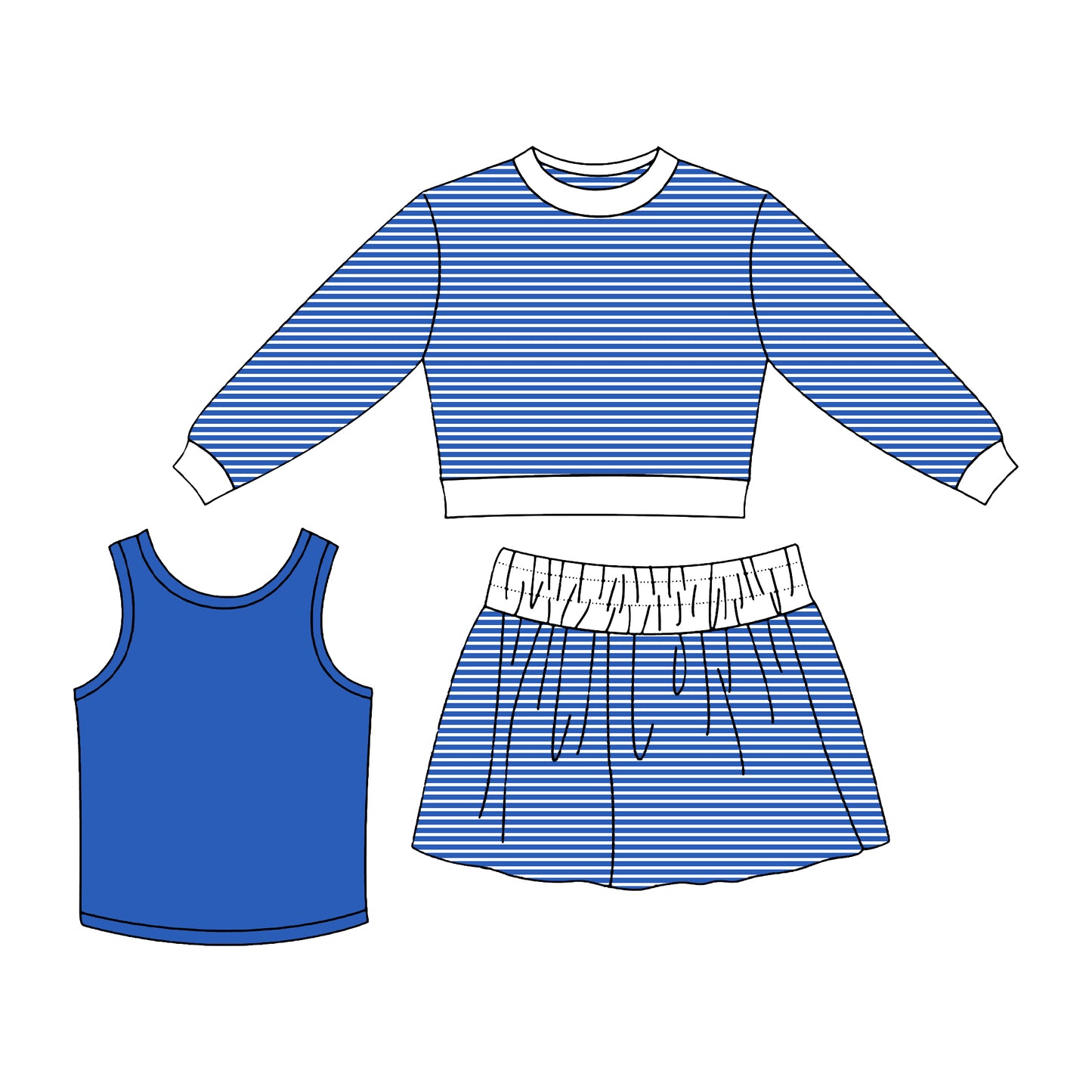 Pre order MOQ 5 EACH athletic 3 pieces set