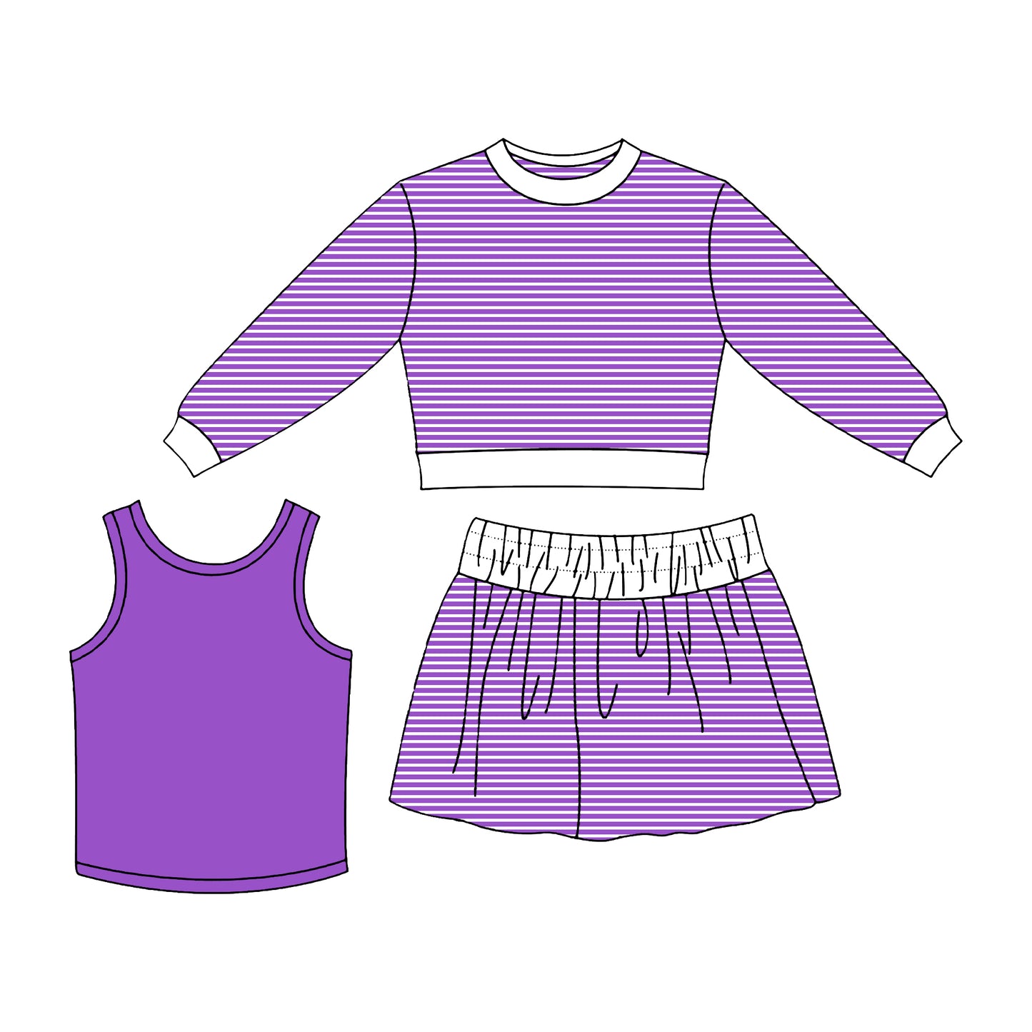 Pre order MOQ 5 EACH athletic 3 pieces set