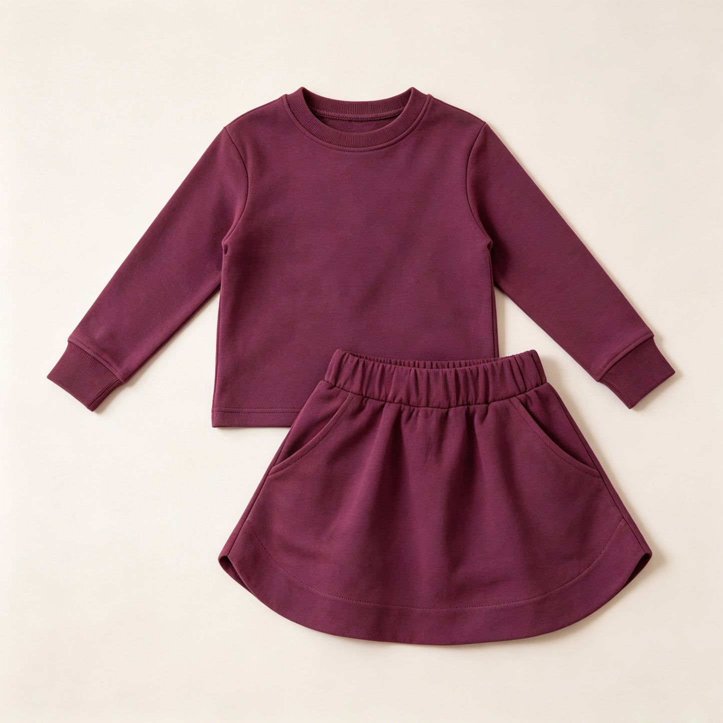 Pre order girls long sleeve cotton biking red skort set