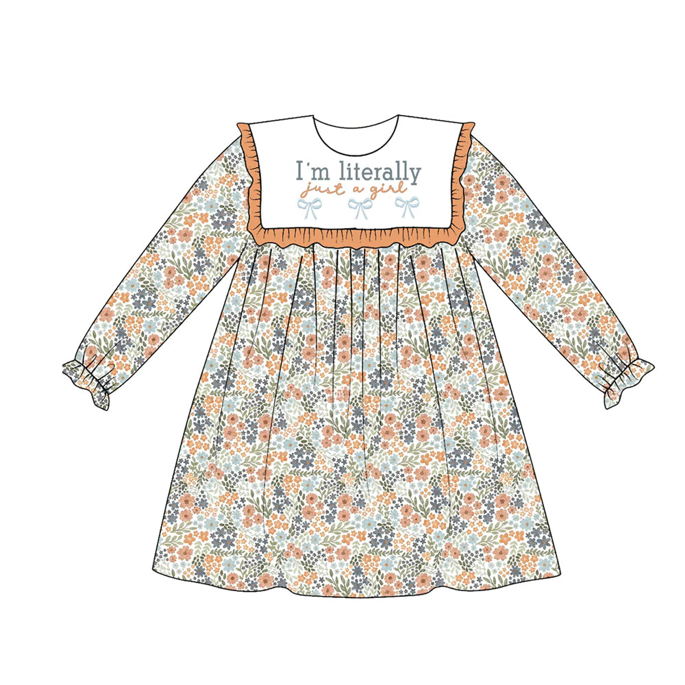 Pre order i'm literally just a girl floral dress