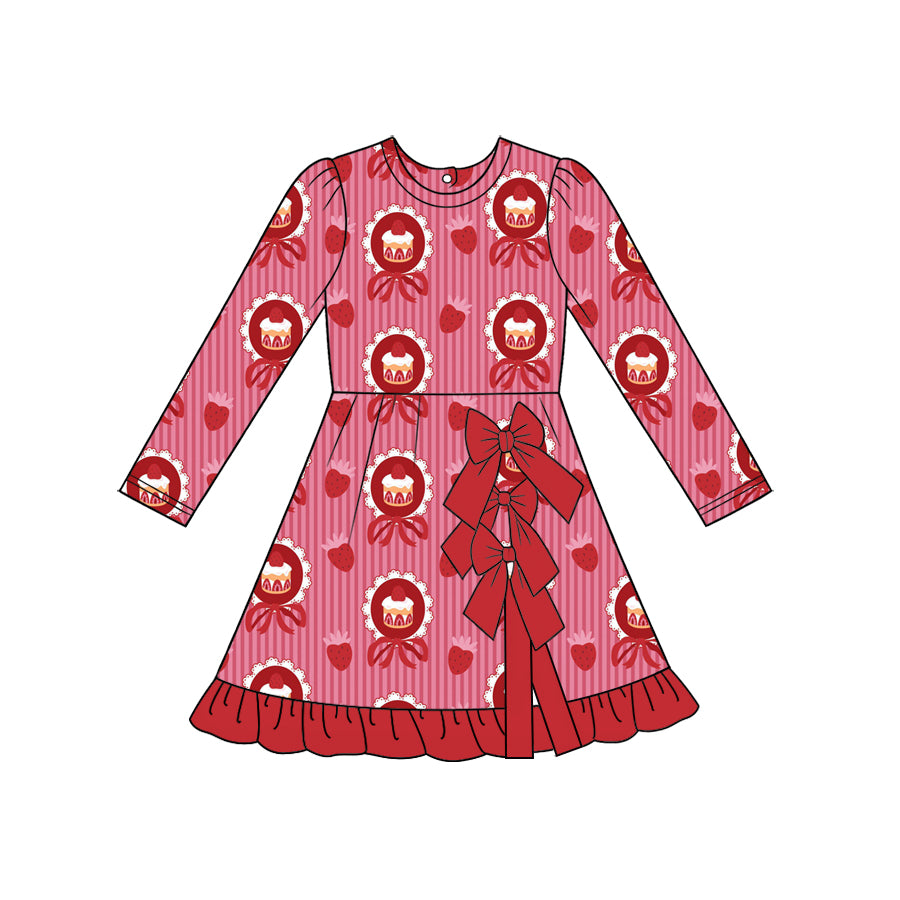 Pre order strawberry cake valentine's day sibling girl clothing