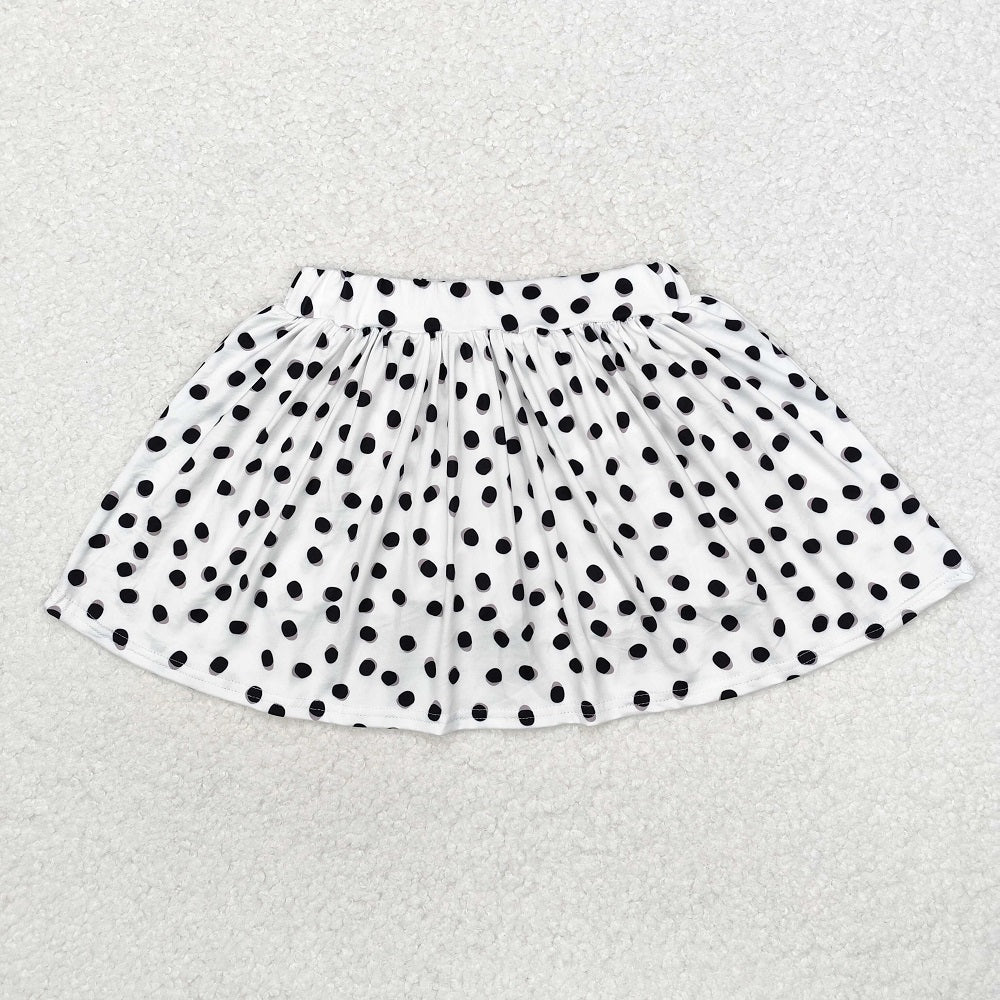 GLK0031 Black Polka Dot White Skirt