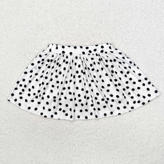 GLK0031 Black Polka Dot White Skirt
