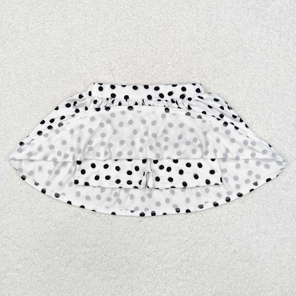 GLK0031 Black Polka Dot White Skirt