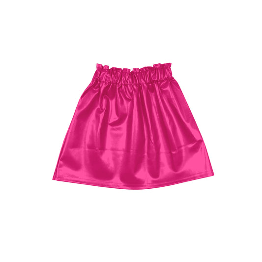 presale GLK0034 Baby Girls Valentines Pink Leather Skirts 2024 9.16