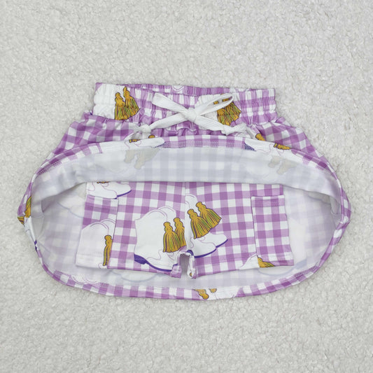 GLK0035 Mardi Gras Boots Purple Plaid Tutu Skirt