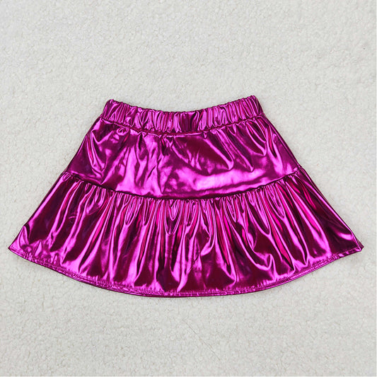 GLK0039 Baby Girls Purple Leather Skort Skirts  D 3.21