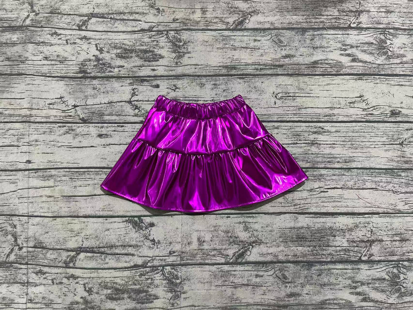 GLK0039 Baby Girls Purple Leather Skort Skirts  D 3.21