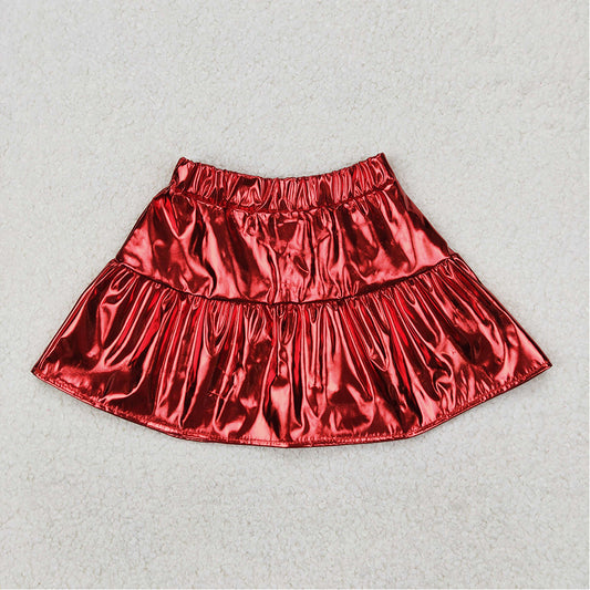 GLK0041  Baby Girls Shiny leather red skirt  D 3.21