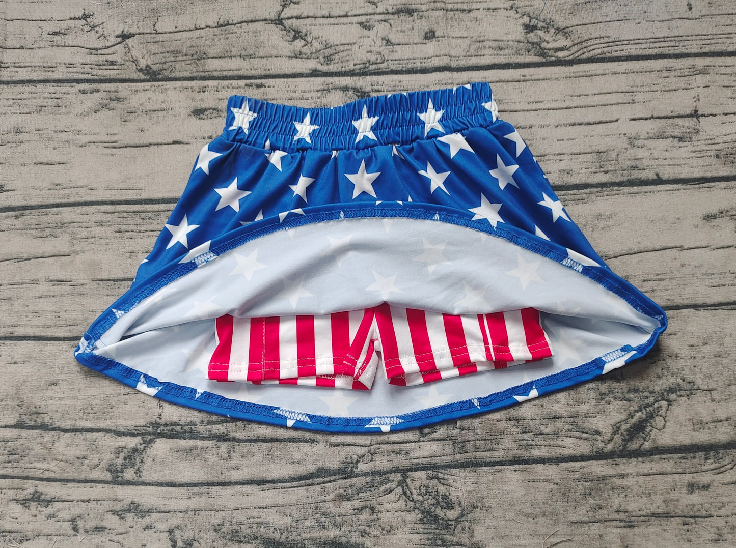 GLK0051 Baby Girls 4th Of July Stars Stripes Summer Skort Skirts D 3.13