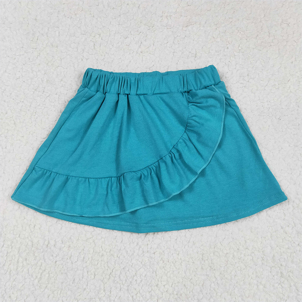 GLK0060   Baby Girls Turquoise Ruffles Skort Skirts
