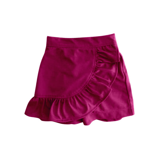 presale GLK0062 Baby Girls Wine Ruffles Skort Skirts D 2.12
