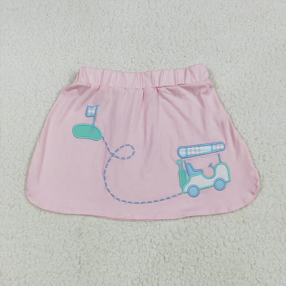GLK0071 Baby Girls Pink Golf Flag Print Skirts   D 6.17