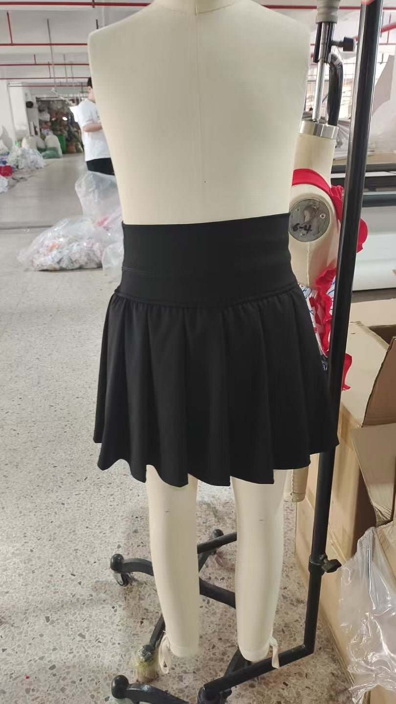 GLK0087  Baby Girls Black Yoga Active Wear Skirt D 6.5
