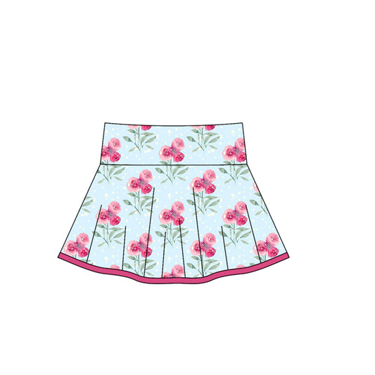 presale GLK0105 Baby Girls Pink Flowers Plaid Skirts D 5.30