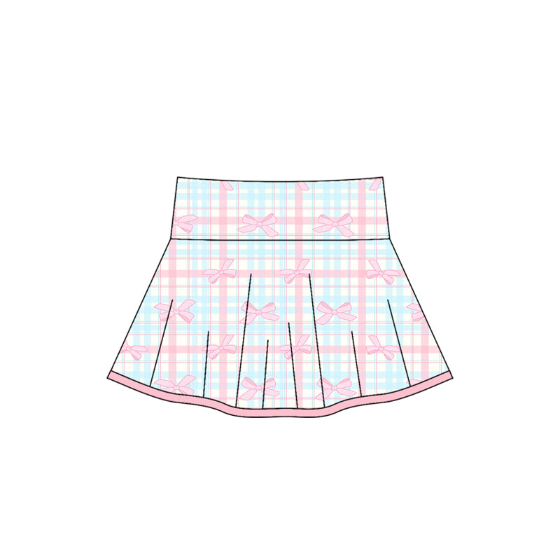 presale GLK0106 Baby Girls Pink Bows Plaid Skirts  D 5.30