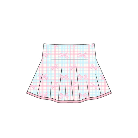presale GLK0106 Baby Girls Pink Bows Plaid Skirts D 5.30