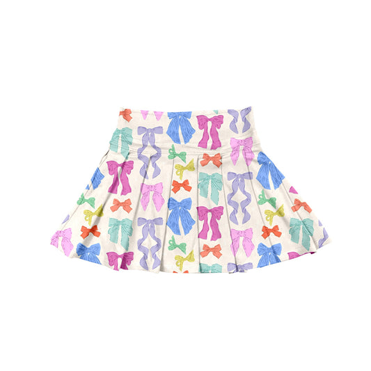 presale GLK0118 Baby Girls Colorful Bows Plaid Yoga Skorts Bottom D 6.21