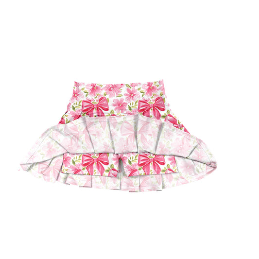 presale GLK0121 Baby Girls Red Bows Flowers Yoga Skorts Bottom  D 6.23